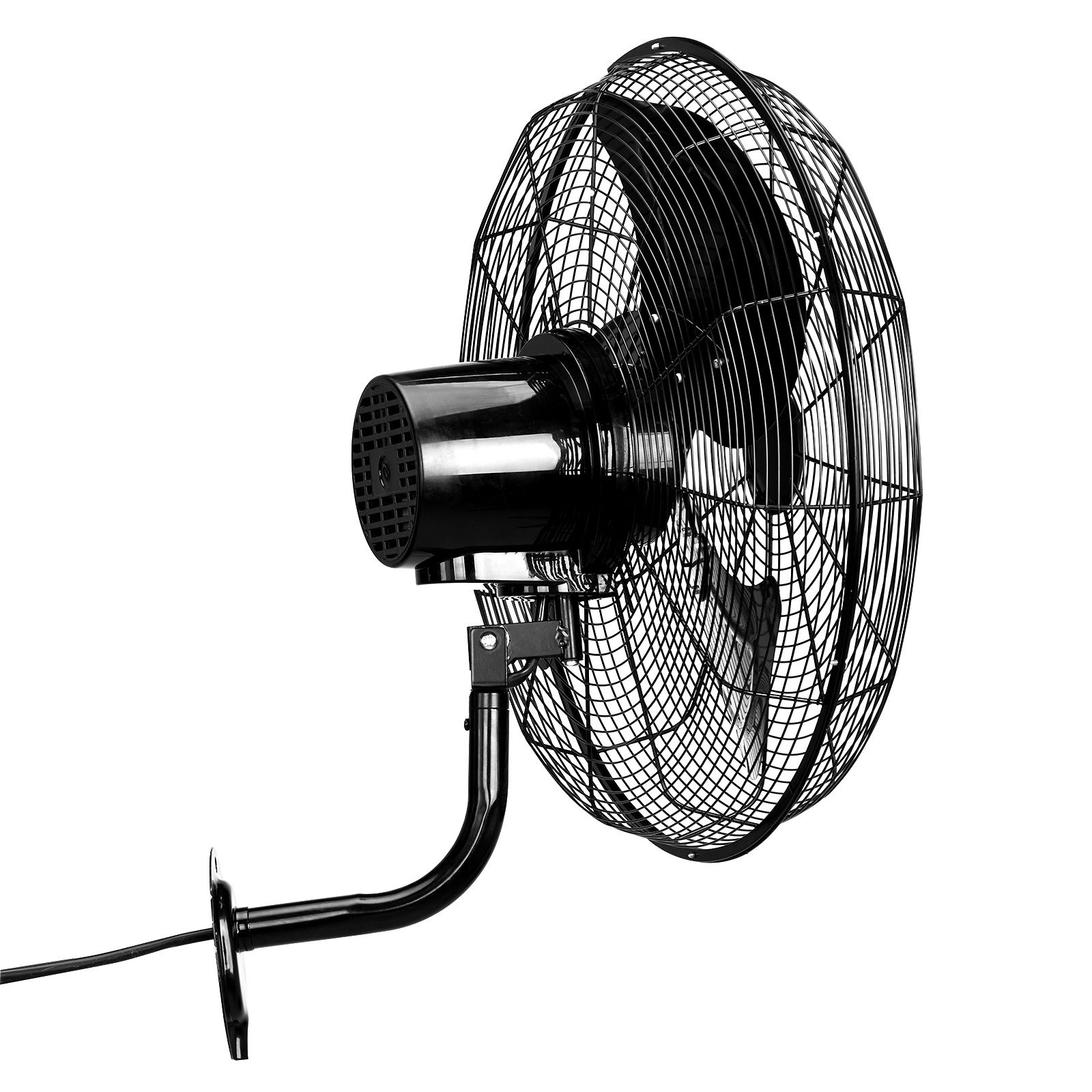 18 Inch High Velocity Oscillating Wall Mount Fan, 3 Speed Heavy Duty Metal Industrial Wall Fan, Horizontal Oscillation & Tilt Adjustable, 110V Wall Fan For Commercial Restaurant Garage Worksho - Image 3