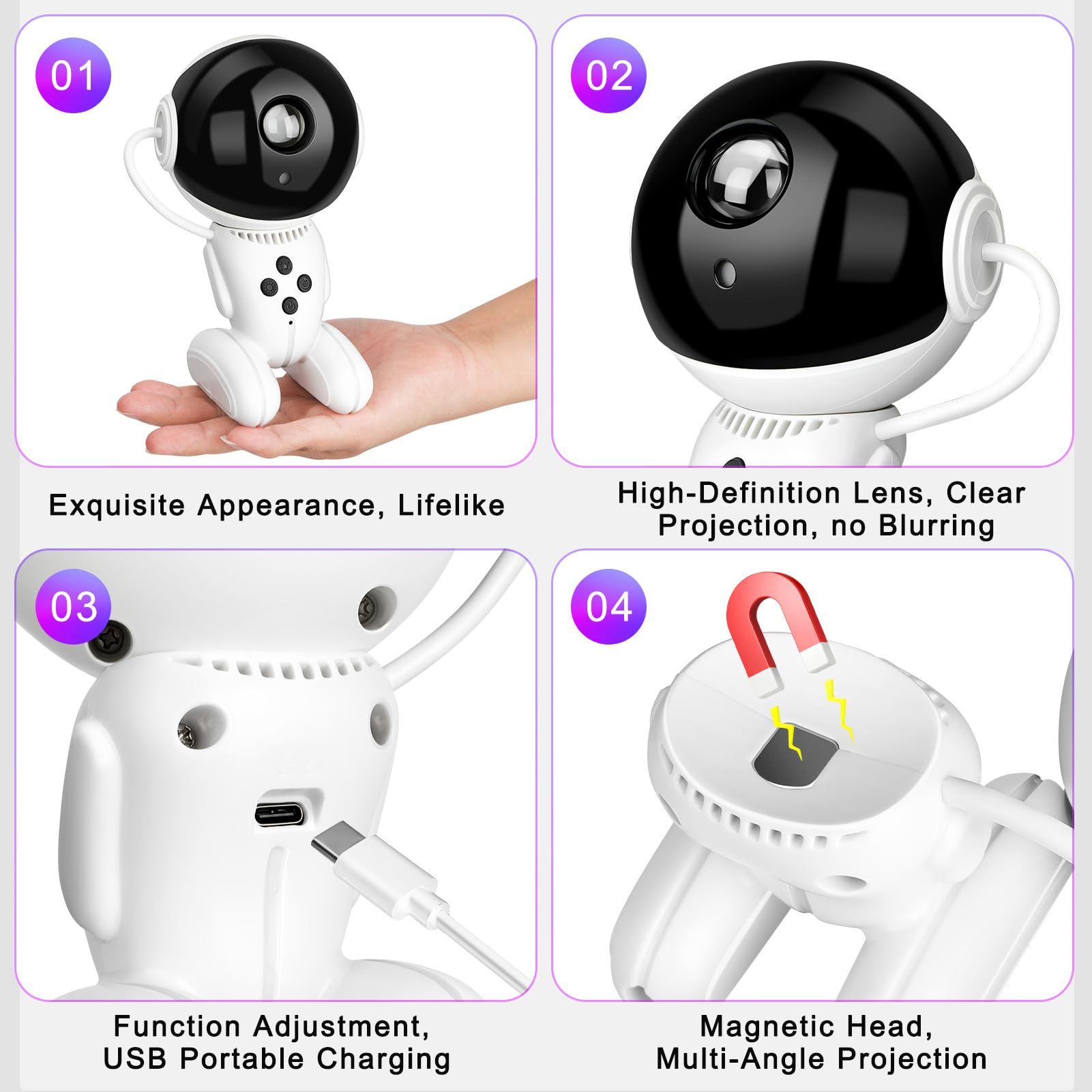 Astronaut Galaxy Night Light, 360 Adjustable Starry Night Light With Timer And Remote Control, USB Powered - Image 3