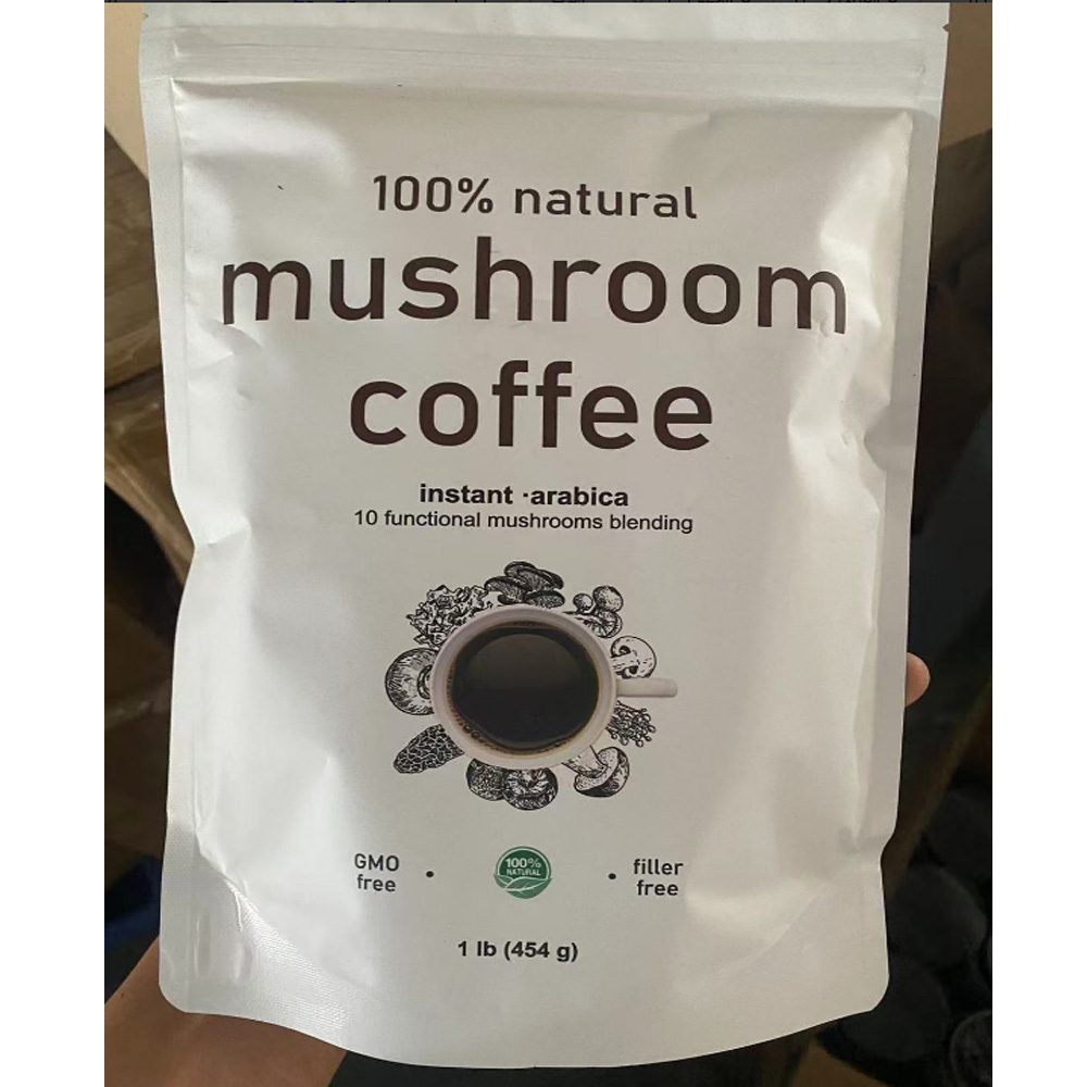 10in1 Mushroom Coffee Powder, Premium Arabica Instant Coffee Blend With Mane, Reishi, Chaga 8 Functional Mushrooms, Low Caffeine, Non GMO, FillerFree,1 LB - Image 6
