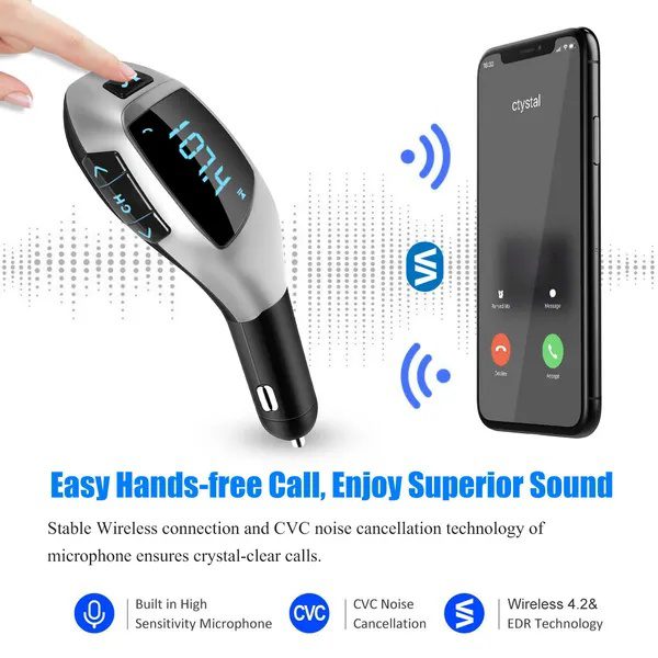 Car FM Wireless Transmitter USB Charge Hands-free Call MP3 Player - Image 4