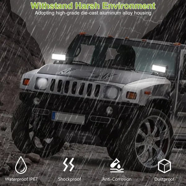 7in LED Light Bar 120W 12000LM LED Work Light Pods Offroad Driving Lights IP67 Waterproof Fog Light Spot Flood Beam For Jeep Trailer Truck Bus Boat - Image 5