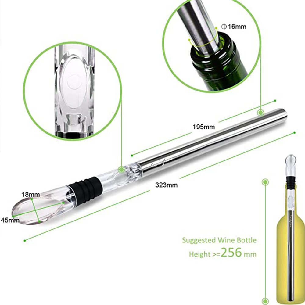 Wine Bottle Cooler Stick Stainless Steel Wine Chilling Rod Leakproof Wine Chiller Beer Beverage Frozening Stick Bar Tools - Image 3