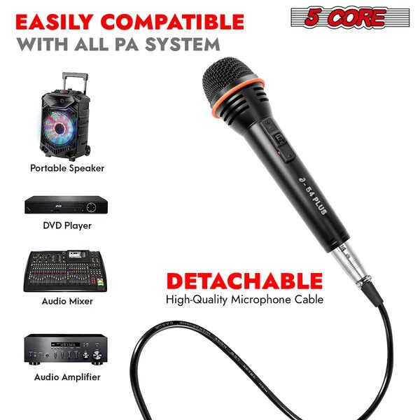 5Core Microphone Dynamic Mic Karaoke Singing Studio XLR Mics Handheld Microfono - Image 5