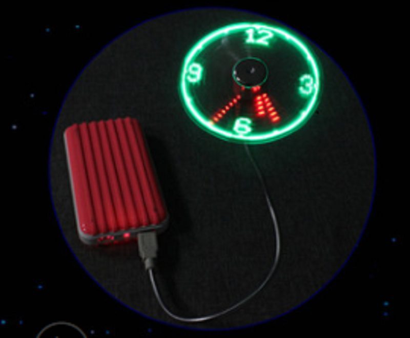 USB Fan Adjustable Mini Flexible Fan LED Light Time Clock Desktop Cool Gadget Time Display - Image 5