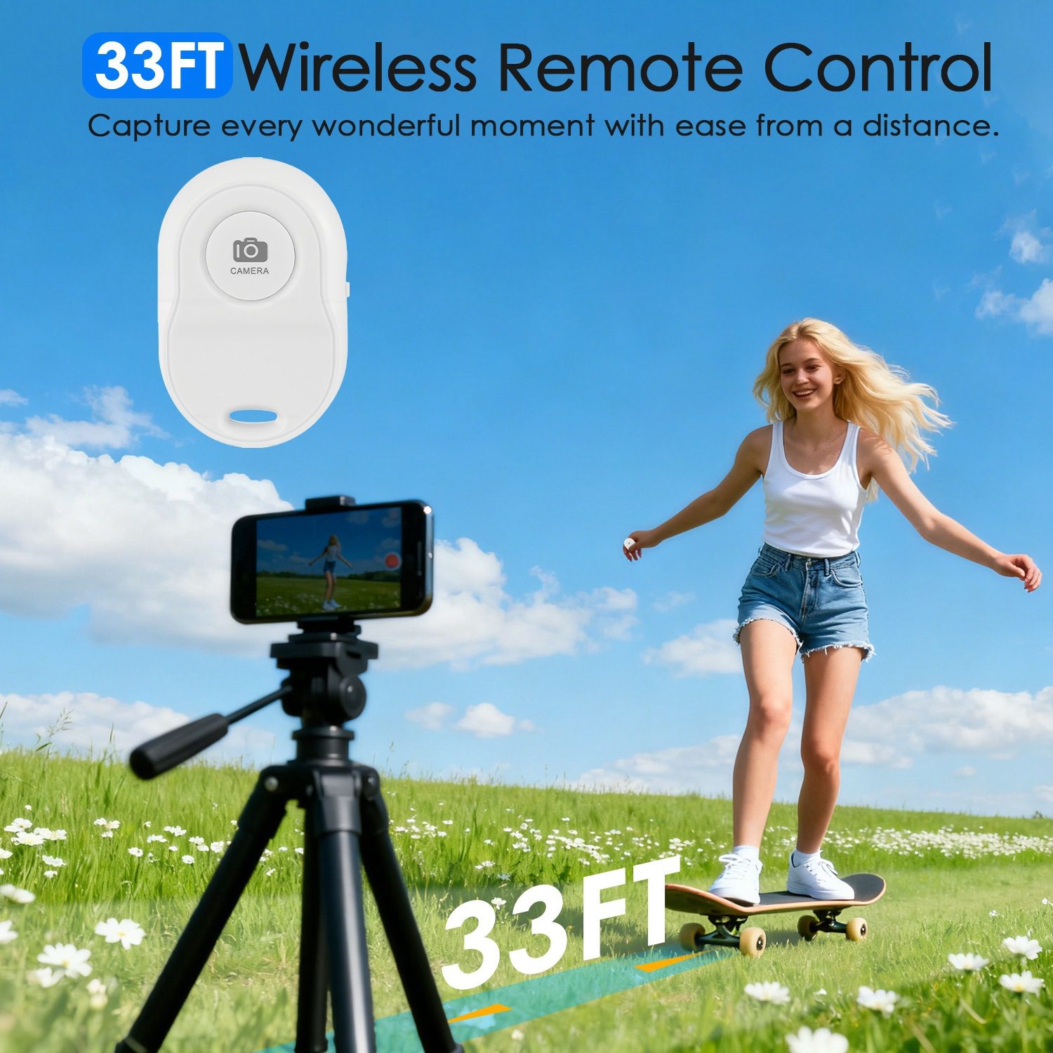 Vlog Selfie Monitor Screen Magnetic Rear Camera Phone Monitor Wireless Selfie Monitor Screen With 33FT Remote For Vlog Live Stream Compatible With IOS Android - Image 6