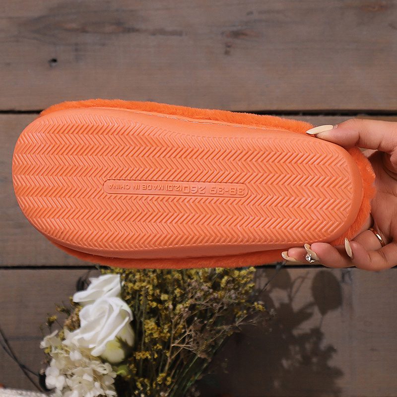 Cute Halloween Pumpkin Slippers Winter Warm Plush Bedroom Floor Home Slippers Casual Slip On Comfortable Cozy Indoor House Shoes - Image 7