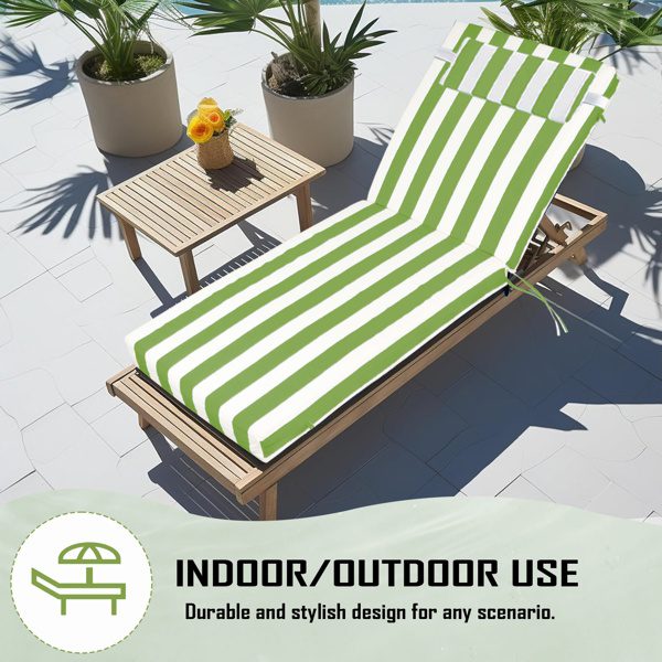Outdoor Chaise Lounge Cushion, 72 In. X 21 In. X 3 In. Waterproof Fade-Resistant Patio Chair Pad For Pool Beach - Image 7