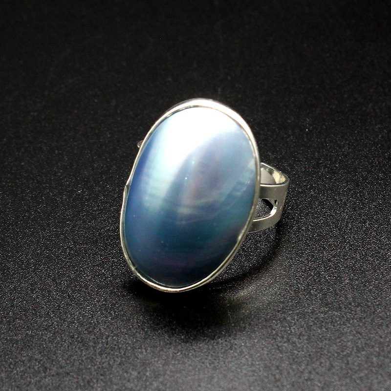 Seawater Starry Sky Blue Mabe Pearl Ring - Image 9