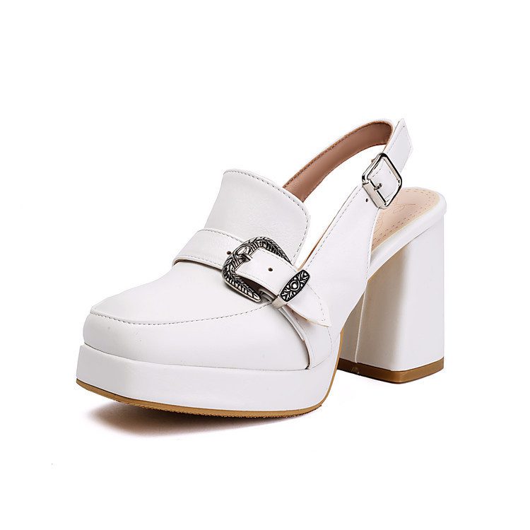 Square-clip Single-strap Preppy-style Womens Shoes - Image 7