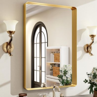 Wall Mirror With Rectangular Metal Frame