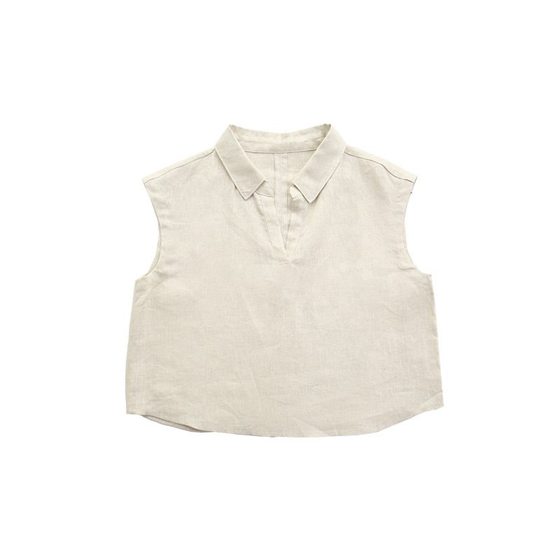 Linen Lapel Breathable Sleeveless Vest - Image 5