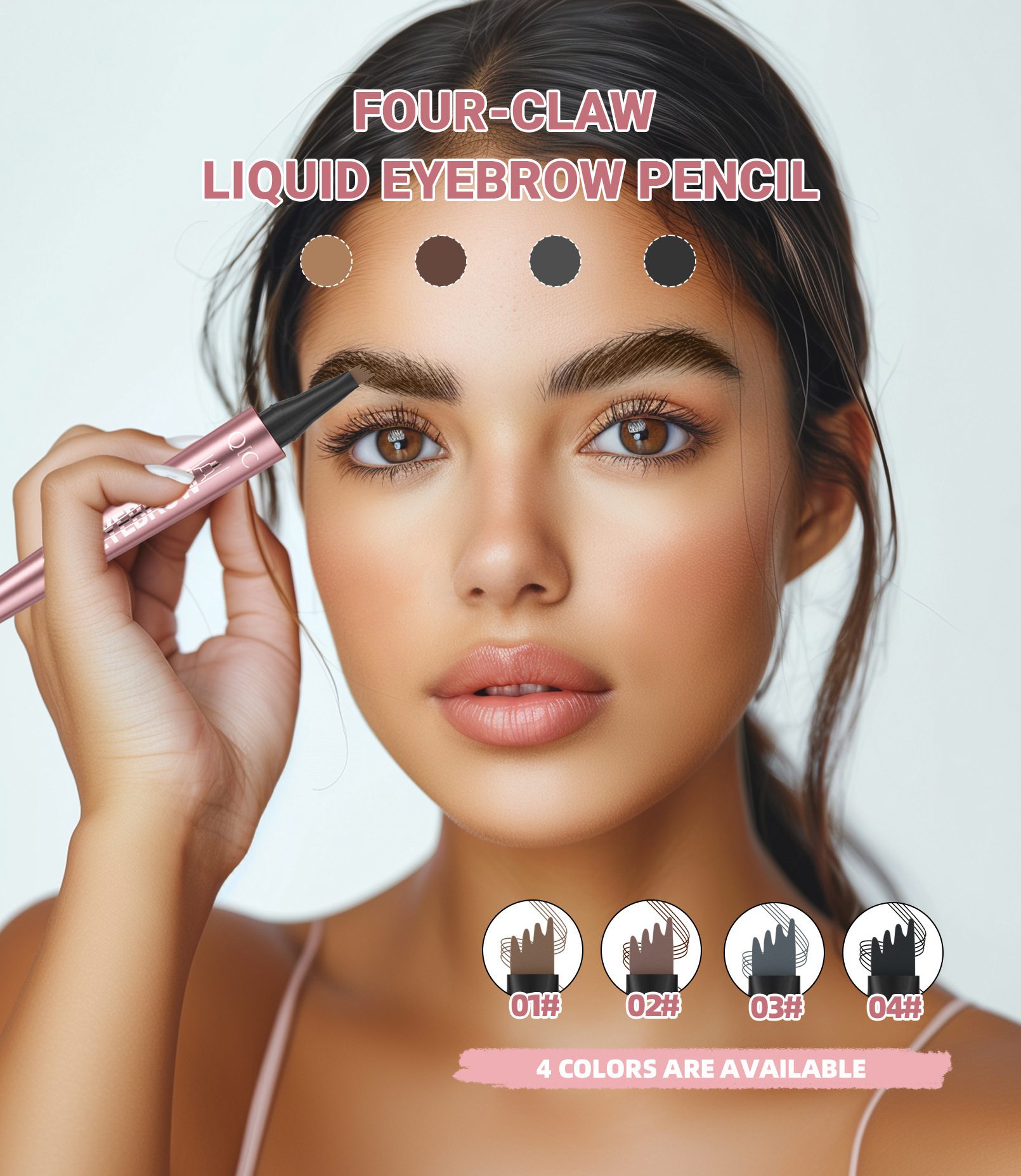 Waterproof And Smooth Not Smudge Four-fork Liquid Eyebrow Pencil - Image 8