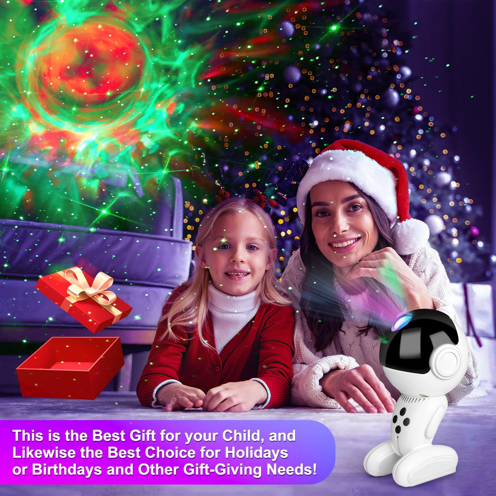 Astronaut Galaxy Night Light, 360 Adjustable Starry Night Light With Timer And Remote Control, USB Powered - Image 5