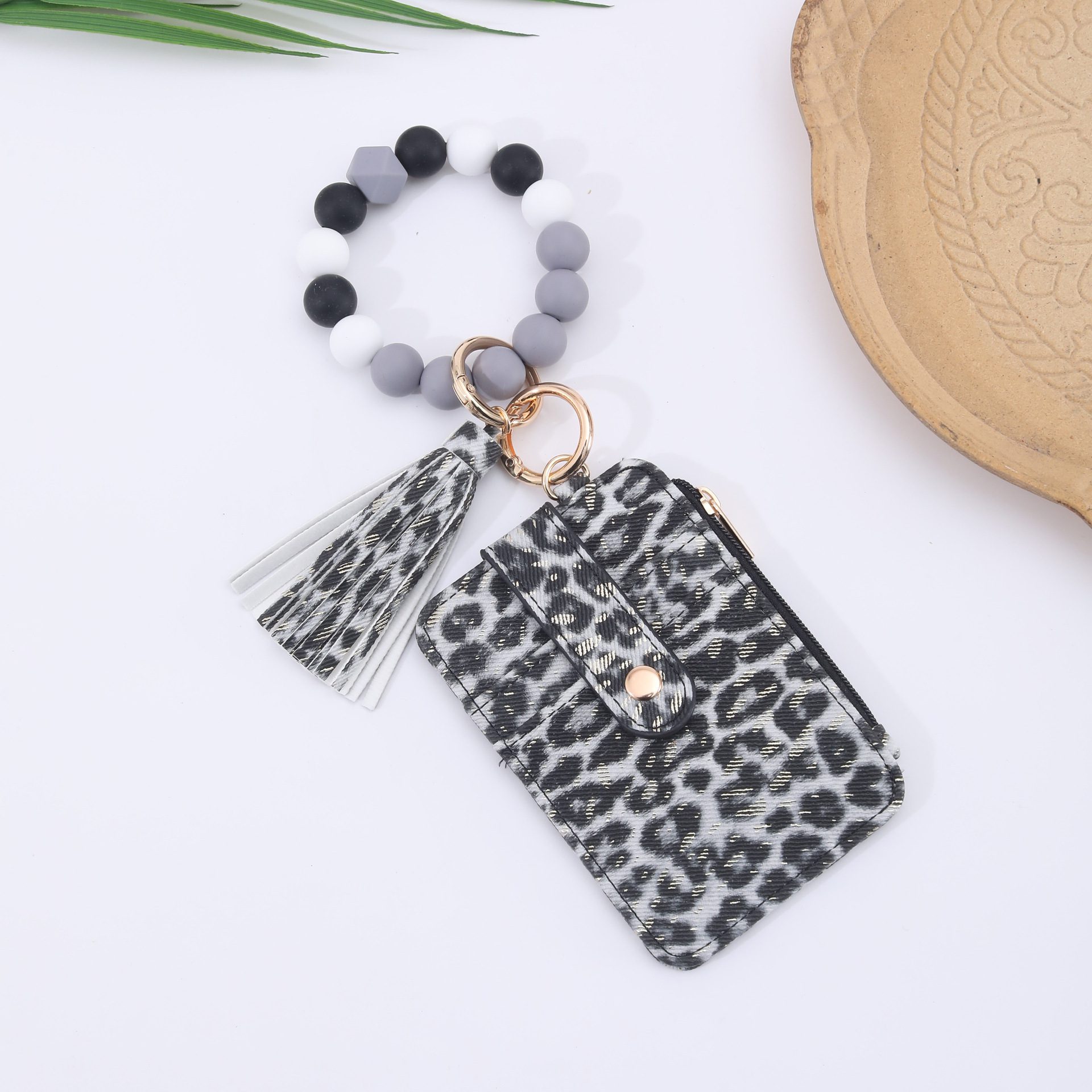 Silicone Bead Bracelet Weaving Pattern Card Holder Coin Purse - Image 9