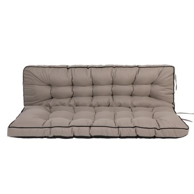 Outdoor Swing Cushions 55 Inch,Waterproof 4in Thick Porch Swing Cushion Replacement With Backrest And Ties,Comfortable 2-3 Seat Pation Swing Pad For Backyard,Garden,Lawn,Outdoor Furniture