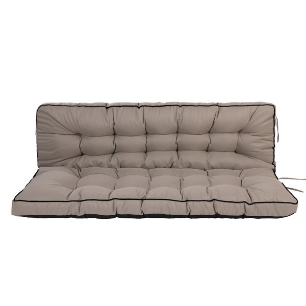 Outdoor Swing Cushions 55 Inch,Waterproof 4in Thick Porch Swing Cushion Replacement With Backrest And Ties,Comfortable 2-3 Seat Pation Swing Pad For Backyard,Garden,Lawn,Outdoor Furniture