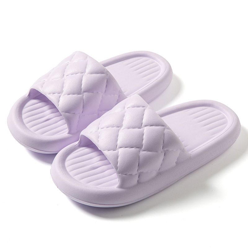 New Rhombus Home Slippers Summer Non-slip Floor Bathroom Slipper Lightweight Simple House Shoes For Women Men - Image 7