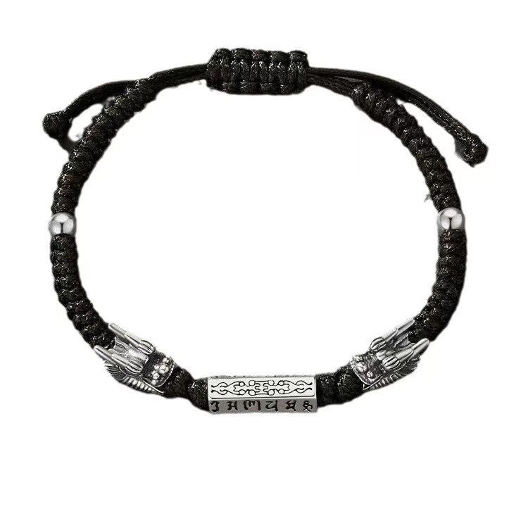 Retro Double-dragon Guardian Bracelet For Men Simple And Stylish - Image 5