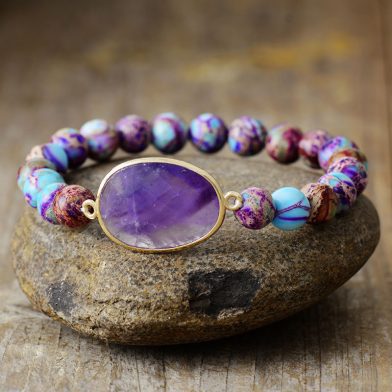 Minimalist, Light-Luxury Resort-Style 8mm Natural Imperial Stone Bracelet