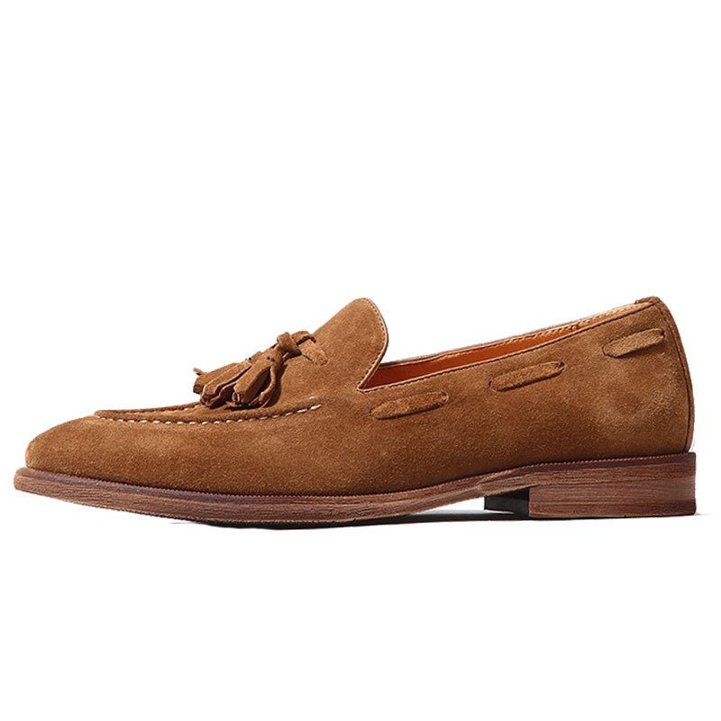 British-style Suede Tassel Suede Loafer Shoes - Image 3