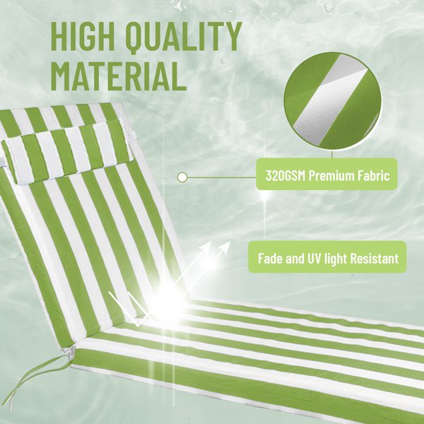 Outdoor Chaise Lounge Cushion, 72 In. X 21 In. X 3 In. Waterproof Fade-Resistant Patio Chair Pad For Pool Beach - Image 4