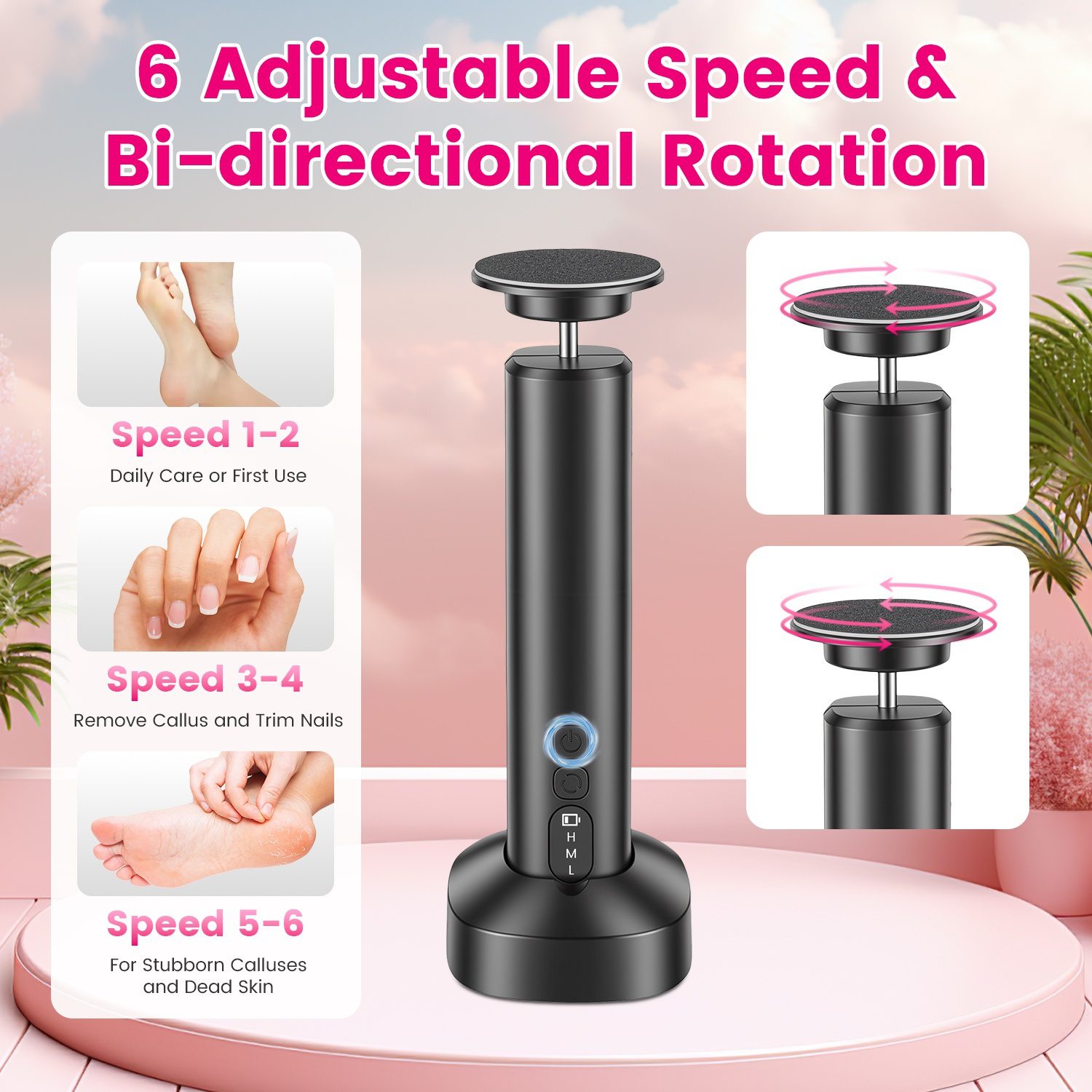 2 In 1 Electric Foot Callus Remover Nail Grinder Feet Care Kit For Women Rechargeable Foot File With 40 Sanding Discs Bands For Dead Skin Cracked Heels Home Salon Use - Image 8
