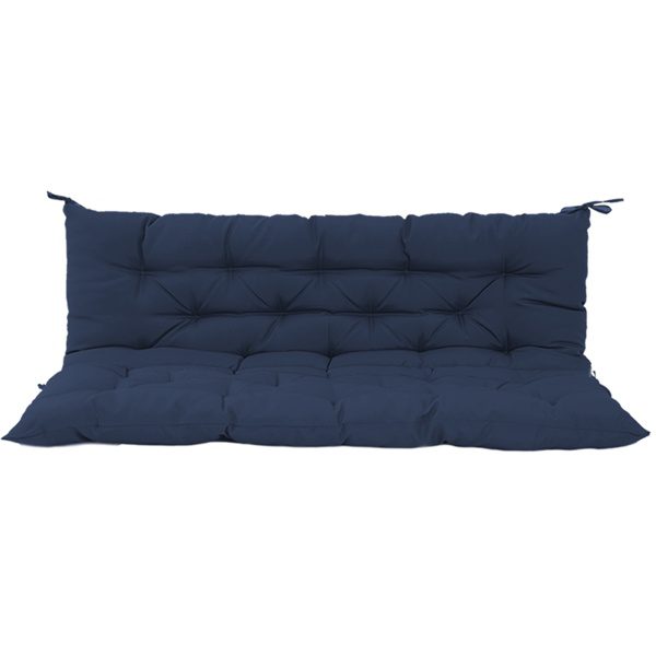 Outdoor Swing Cushions 60 Inch,Waterproof 4in Thick Porch Swing Cushion Replacement With Backrest And Ties,Comfortable 2-3 Seat Pation Swing Pad For Backyard,Garden,Lawn,Outdoor Furniture Dark Blue