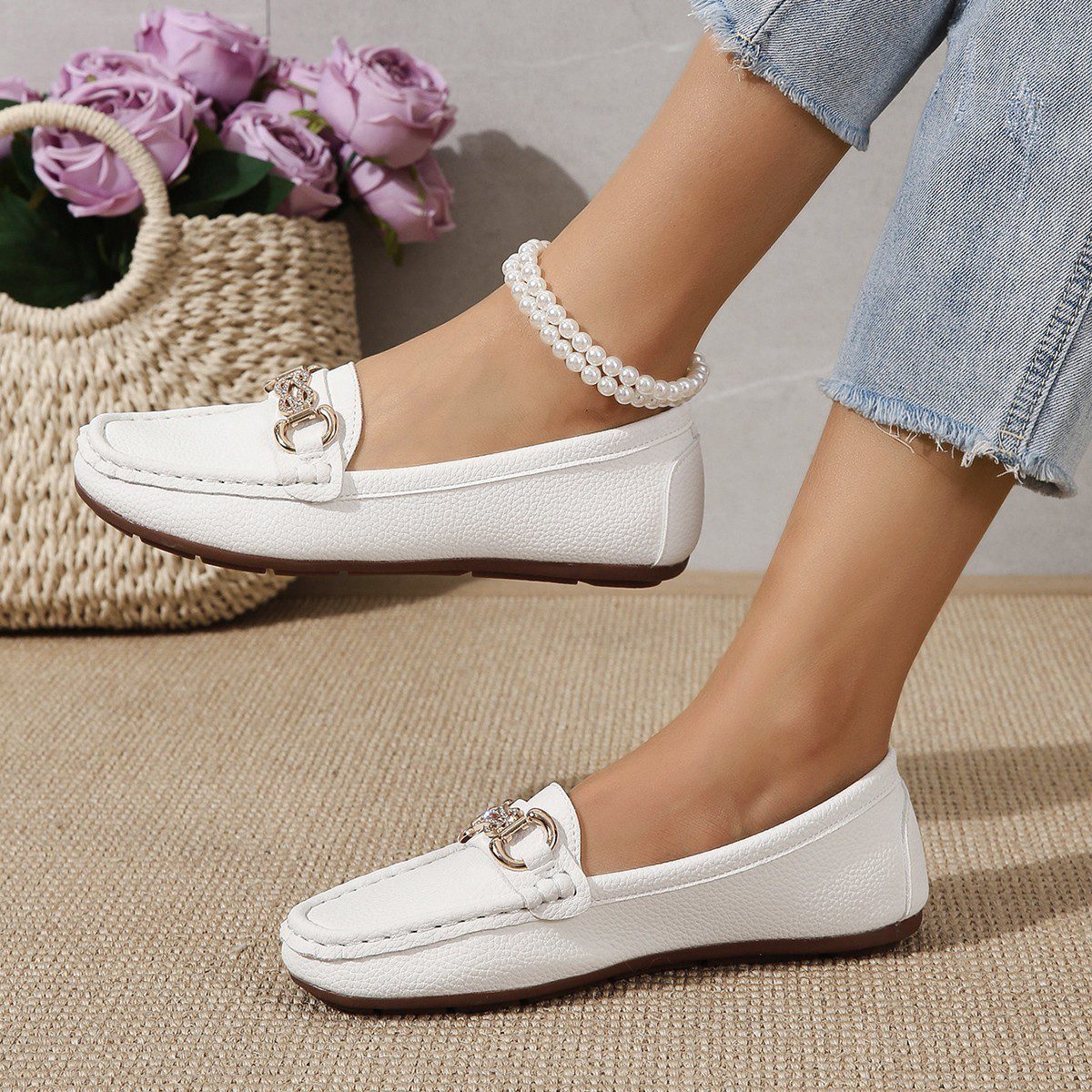 New Korean-style Round-toe Slip-on Loafers - Image 4
