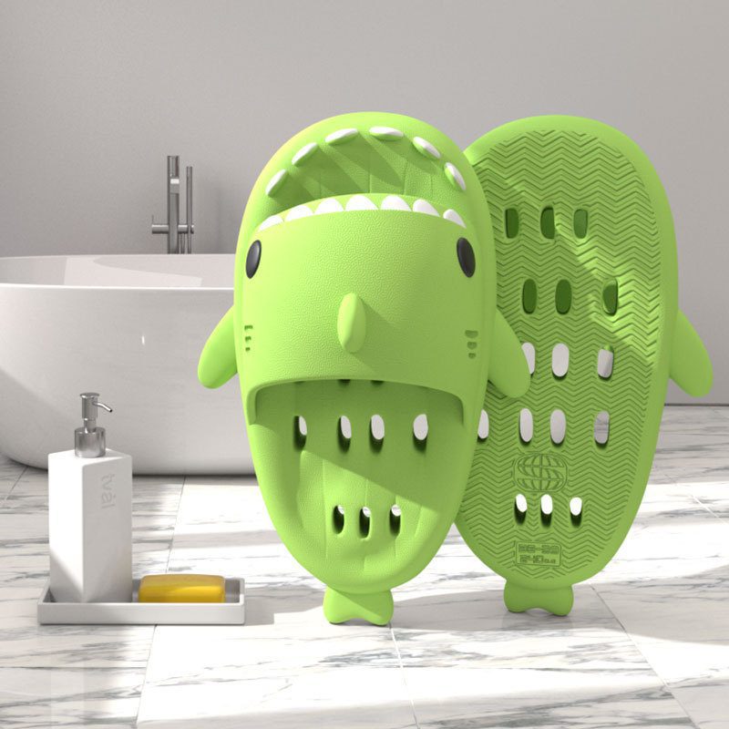 Shark Slippers With Drain Holes Shower Shoes For Women Quick Drying Eva Pool Shark Slides Beach Sandals With Drain Holes - Image 7