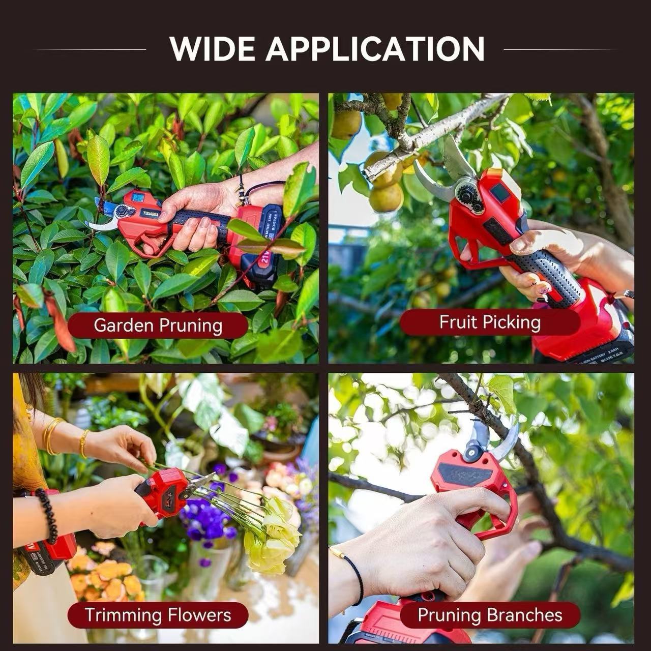 Upgraded Electric Pruning Shears 1.2 Inch Cutting Diameter Cordless Power Pruner With LCD Display - Image 6