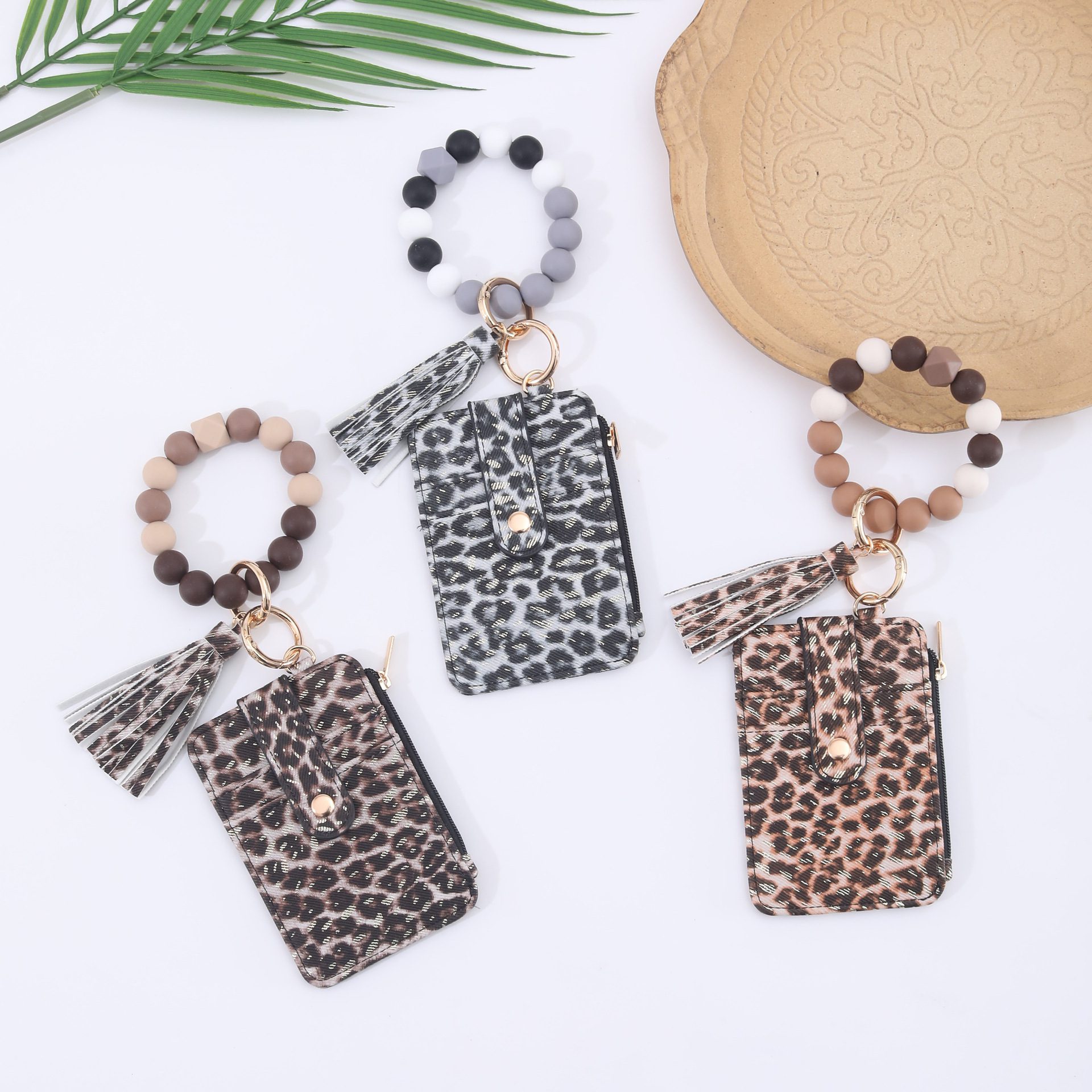 Silicone Bead Bracelet Weaving Pattern Card Holder Coin Purse - Image 2