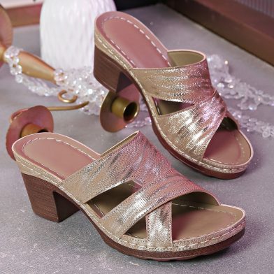 High Heels For Added Height Internet-famous Ultra-light Chunky-sole Slippers