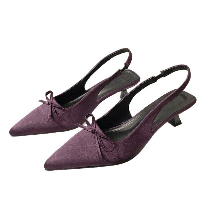 Arrival Fashionable Minimalist Pointed-toe High-heeled Sandals With A Bow On The Toe - Image 5