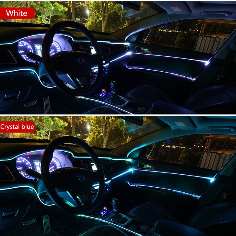 شريط إضاءة LED للسيارة بتأثير النيون للزينة والحفلات والدراجات مقاوم للماء يعمل بجهد 12V أو USB - الصورة 3