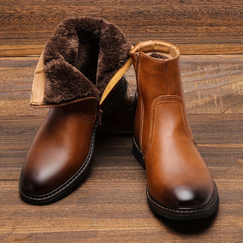 Dress Boots With Zipper Faux Fur - Image 5