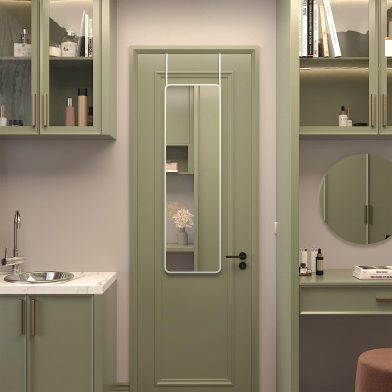 Silver 47 X 14IN Door Mirror.