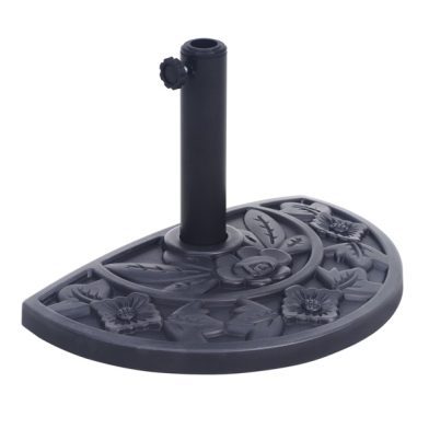 20 Lbs Black Half Round Rose Pattern Outdoor Patio Umbrella Base Umbrella Stand For Patio, Yard, Garden, Poolside Shipment From Walmart