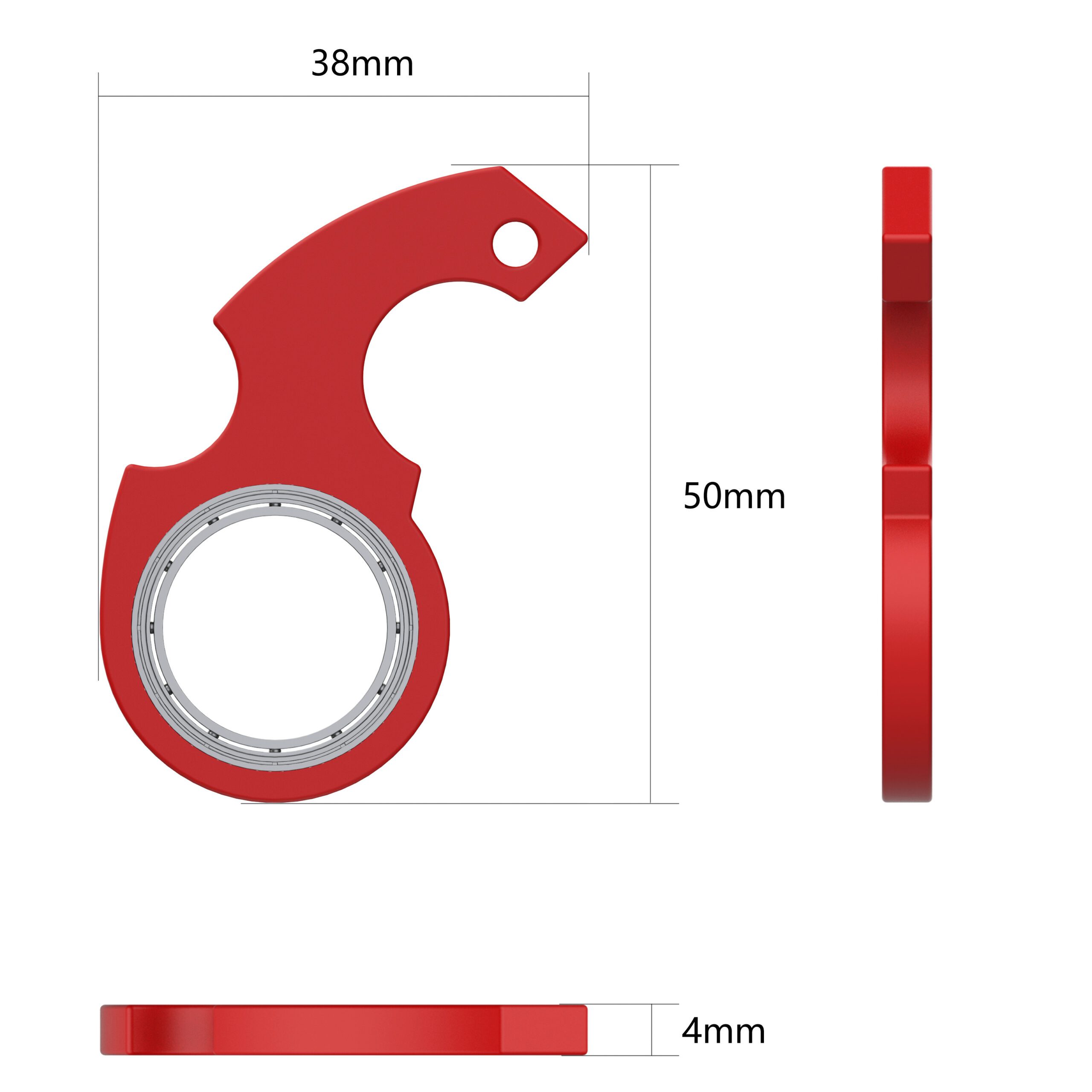 ميدالية مفاتيح مبتكرة بتصميم "سبينر" (Fidget Spinner) - لعبة يدوية لتخفيف التوتر والقلق، تعمل أيضاً كفتاحة زجاجات - مناسبة للأطفال. - الصورة 6