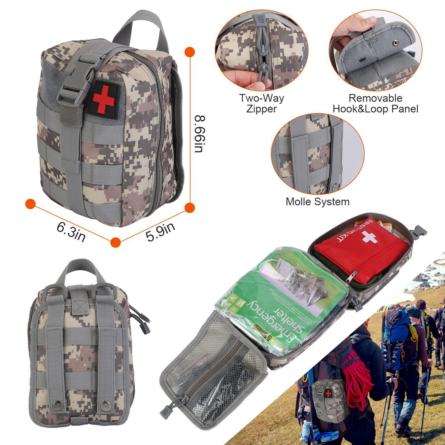 125Pcs Survival Kits Professional Emergency Survival Gear Tactical First Aid Kit Supplies For Outdoor Adventure Camping Hiking Hunting - Image 9