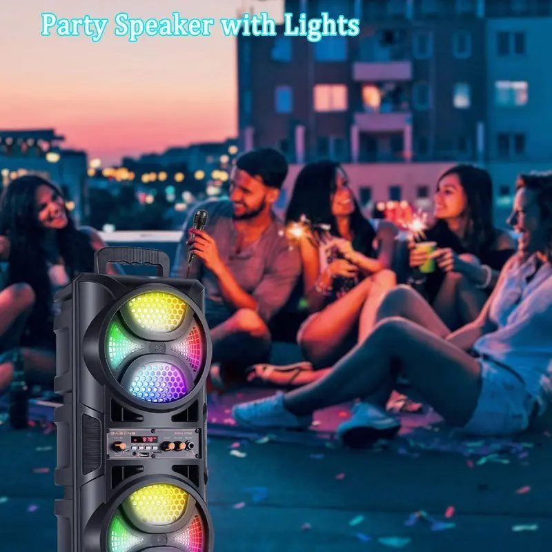 Portable Bluetooth Party Speaker Wireless Karaoke System Lights TWS - Image 6