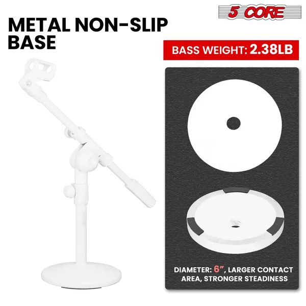 5Core Desktop Mic Stand Round Base Universal Desk Microphone Holder Table Top Stands - Image 4