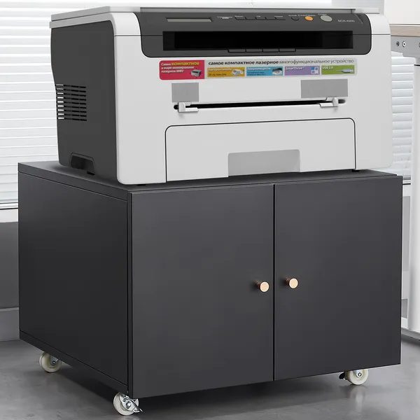 Office Furniture Copier Cabinet BLACK 2 Door Steel Copier Stand Mobile Pedestal File Printer Stand-Does Not Support Self Pick Up - Image 3