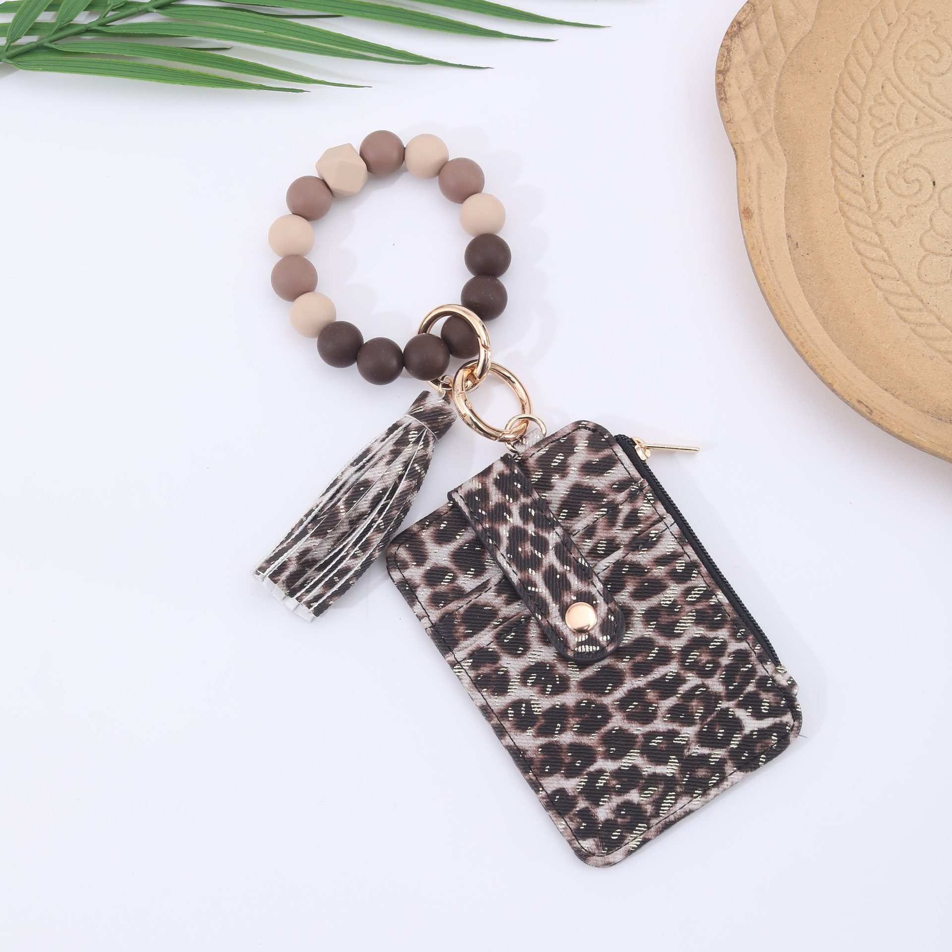 Silicone Bead Bracelet Weaving Pattern Card Holder Coin Purse - Image 8