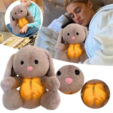 Breathing Rabbit Soothing Sensory Plush Toy With Relieve Anxiety Bunny Comforter Breathes For Newborn Conciliate Baby