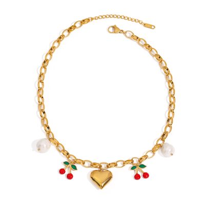 Stainless Steel Necklace With A Premium Long-lasting Fruit Design