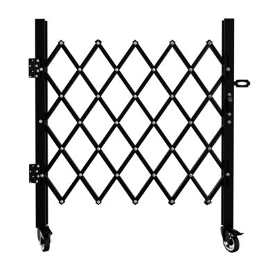 Foldable Security Gate, Expandable Safety Barrier With 360degree  Swivel Casters Lockable Design, Portable Mobile Rolling Barricade For Garage, Warehouse, Driveway And Pool Areas 51.57in H X 74in  W