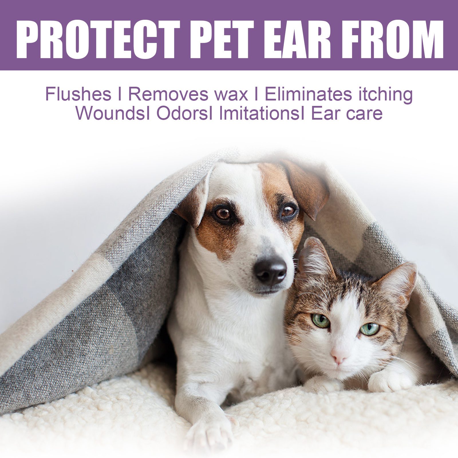 118ml Pet Ear Rinse Cleaner With Glycerin & Disodium EDTA, Anti-Itch Antimicrobial Ear Wash For Dogs Cats, Alcohol-Free Gentle Ear Cleanser With Cotton Swabs - Image 8