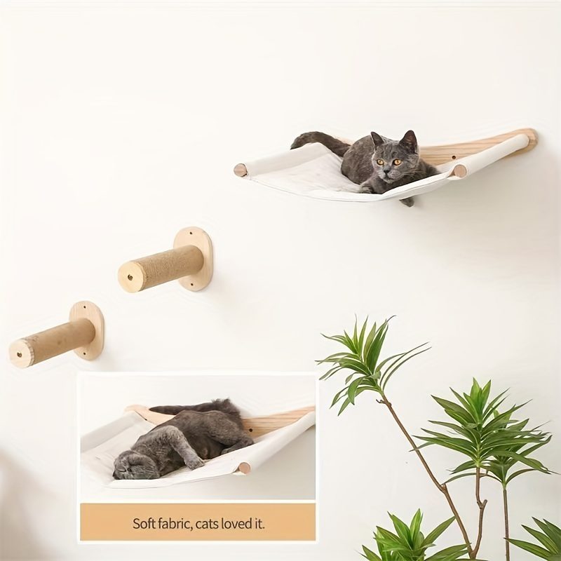 Wall Cat Tree - Space-Saving, Versatile Indoor Activity Center With Sisal Rope Scratching Board, Wooden Furniture, And Climbing Tube For Large And Small Cats - Perfect For Indoor Spaces - Image 8