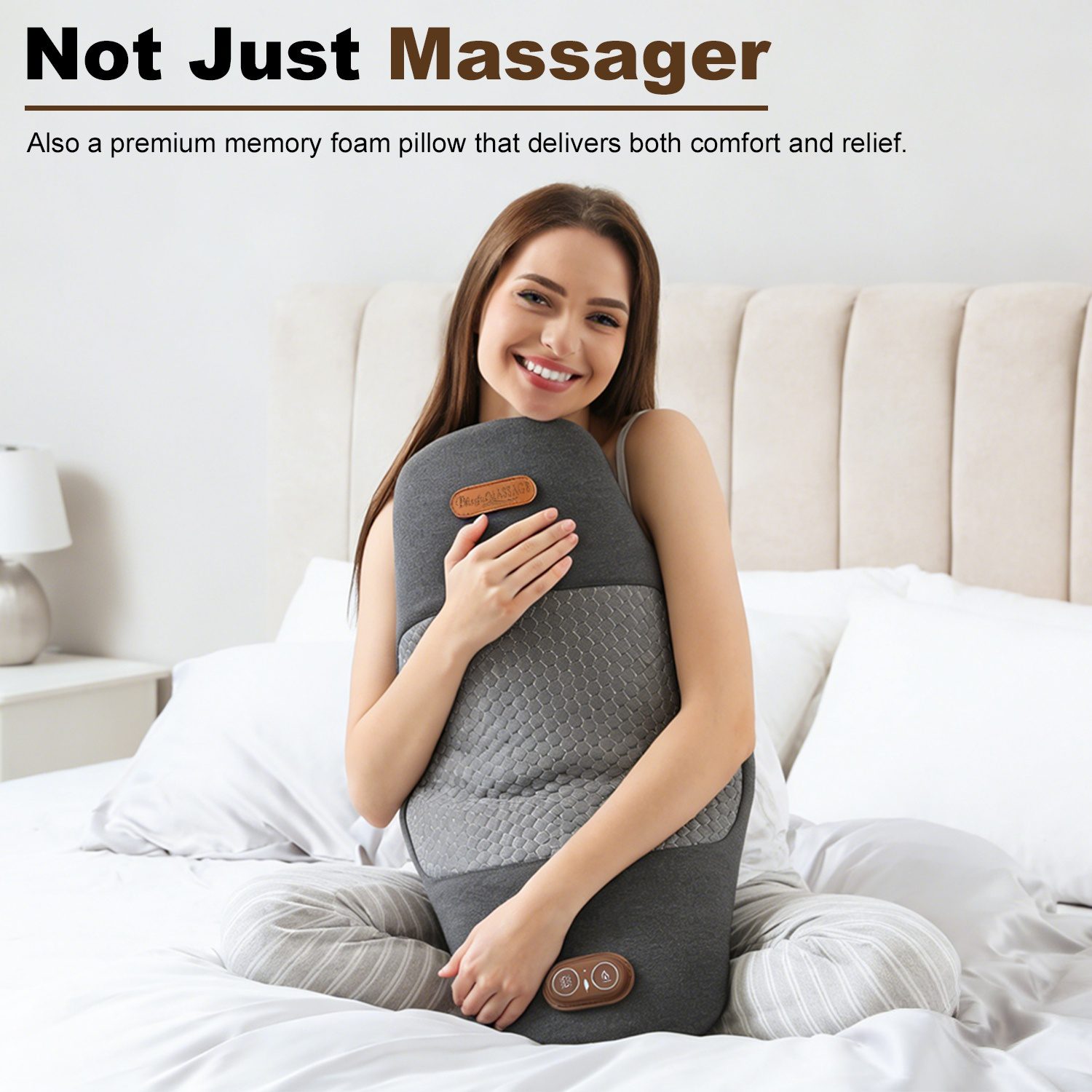 2 In 1 Electric Lumbar Massager Support Pillow Memory Foam Lower Back Massager With Heat Vibration Adapter For Pain Relief - Image 6