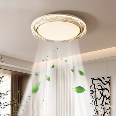 LED Bladeless Fan Light Bedroom Ceiling Light